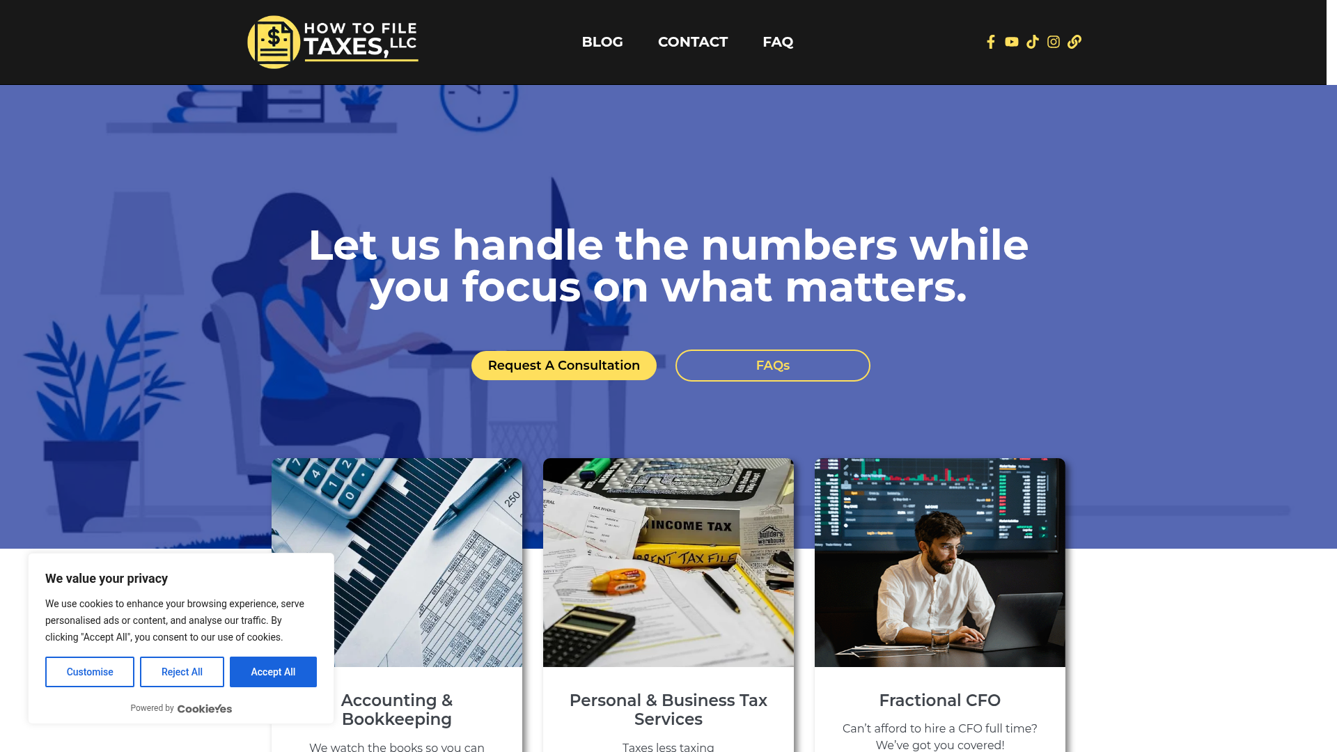 HowtoFileTaxesLLC.com homepage screenshot